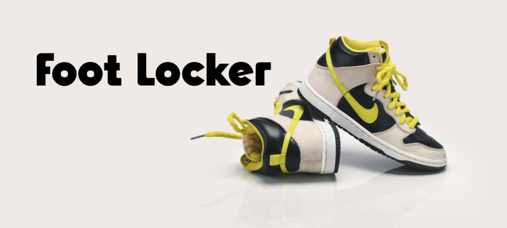 Nike Jordan shoes with neutral background and foot locker logo